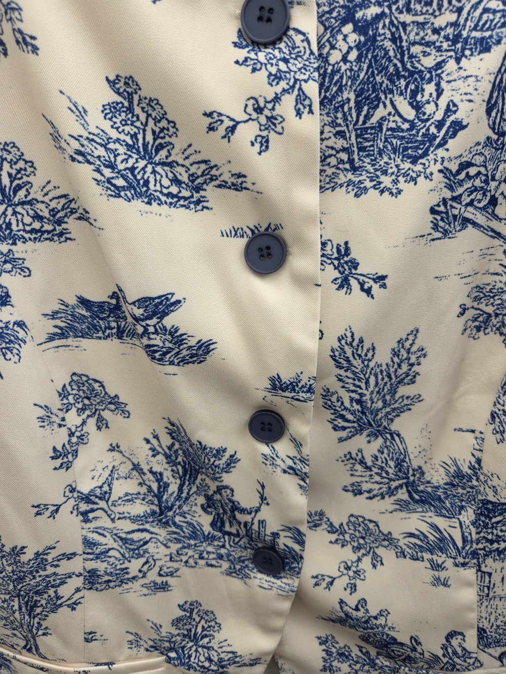 Cider Blue Toile Sleeveless Vest - Picture 4 of 8